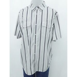 Ferrell Shirt Mens XL Gray Stripe Snap Button South Western Performance Vented